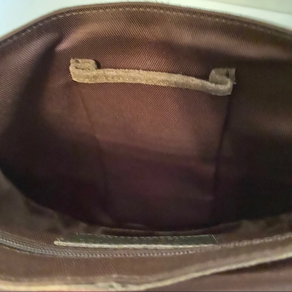 BRAMPTON LONDON BAG SHOULDER NEW SUEDE DIAMOND PATTERN ELA ORANGE BROWN TAN